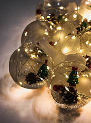 Гірлянда Xmas WW-1 Copper curtain ball lamp 7258 Ялинка, тепле біле світло