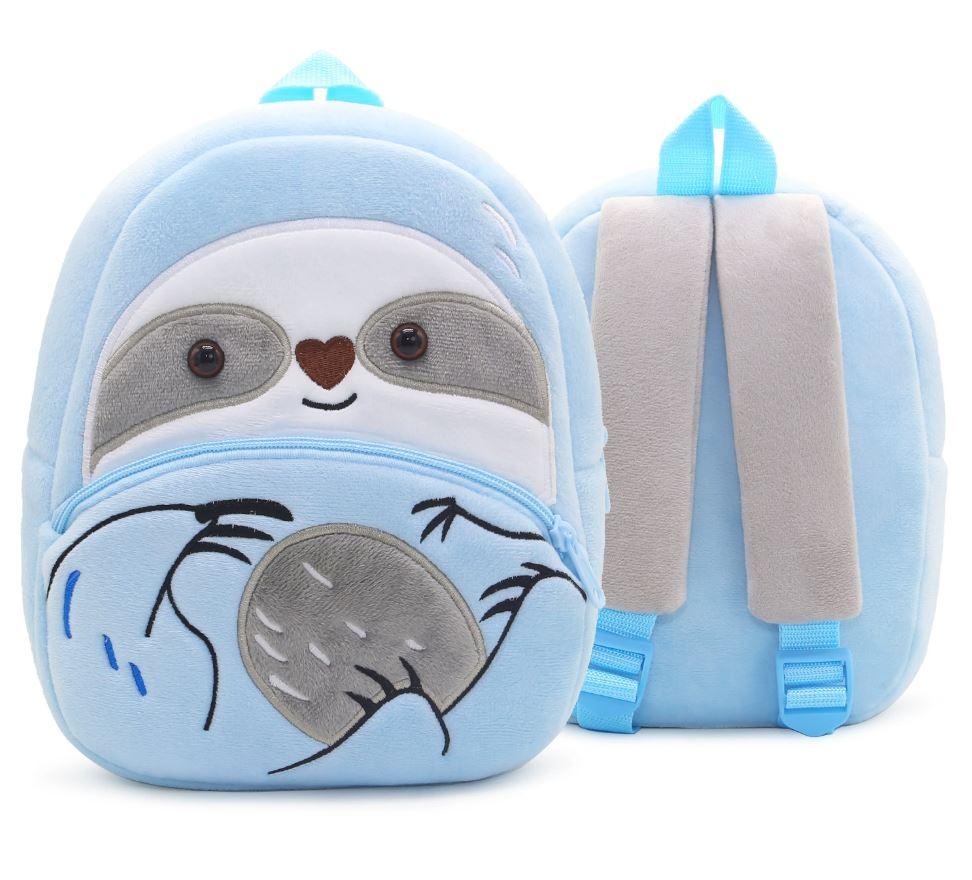 Дитячий рюкзачок сіро-блакитний Kakoo для малюка у садочок маленький дошкільний міні рюкзак плюш м'який велюр Лінивець