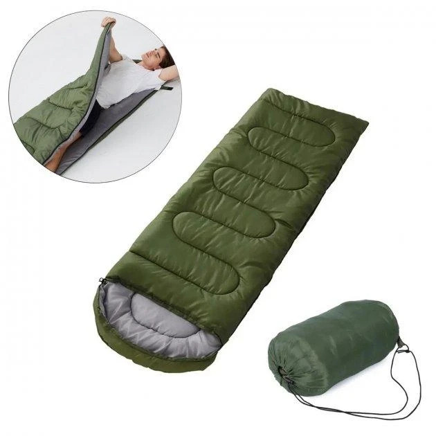 Спальний мішок туристичний sleeping bag Зелений