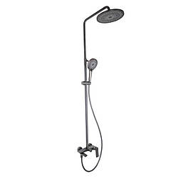 Душова система універсальна Qtap Slavonice на три споживачі (з виливом) QTSLA111GMB45910 Gunmetal Black