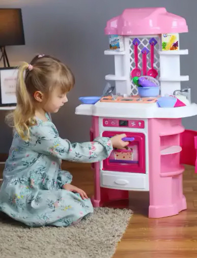 Дитяча інтерактивна кухня Кухонний куточок 29 деталей Плита Каструля аксесуари Іграшка для розвитку уваги, фото 1