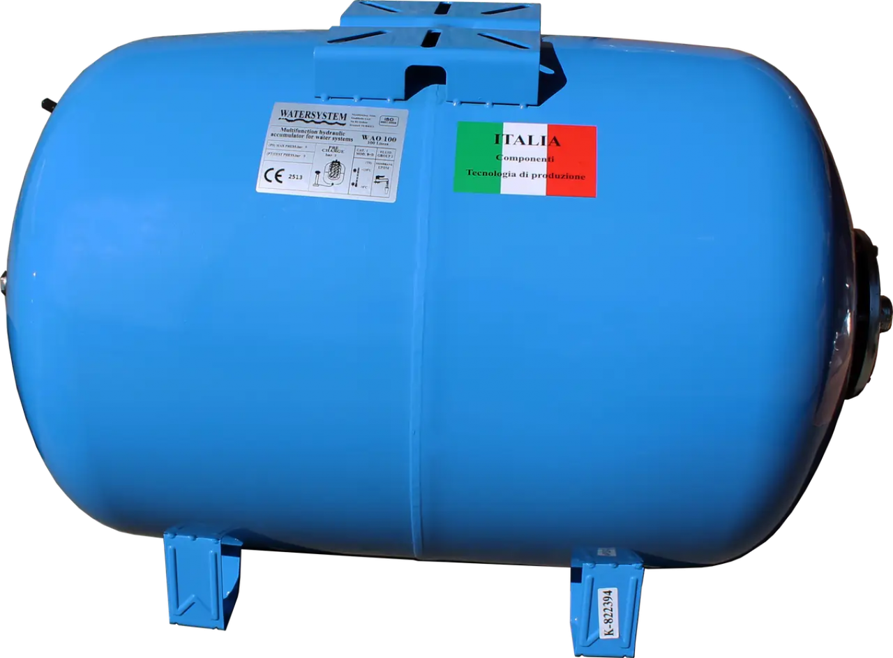 Гідроакумулятор WATERSYSTEM WAO 100 л (горизонтальний), фото 1