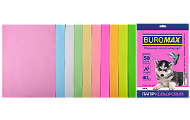 Набір кольорового паперу PASTEL+NEON, 10 кол., 50 арк., А4, 80 г/м²  ВМ2721750-99