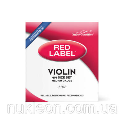 Популярний! Струни для скрипки D'Addario Super Sensitive 2107 Red Label Violin String Set - 4/4 Size (2107 4/4) - Краща