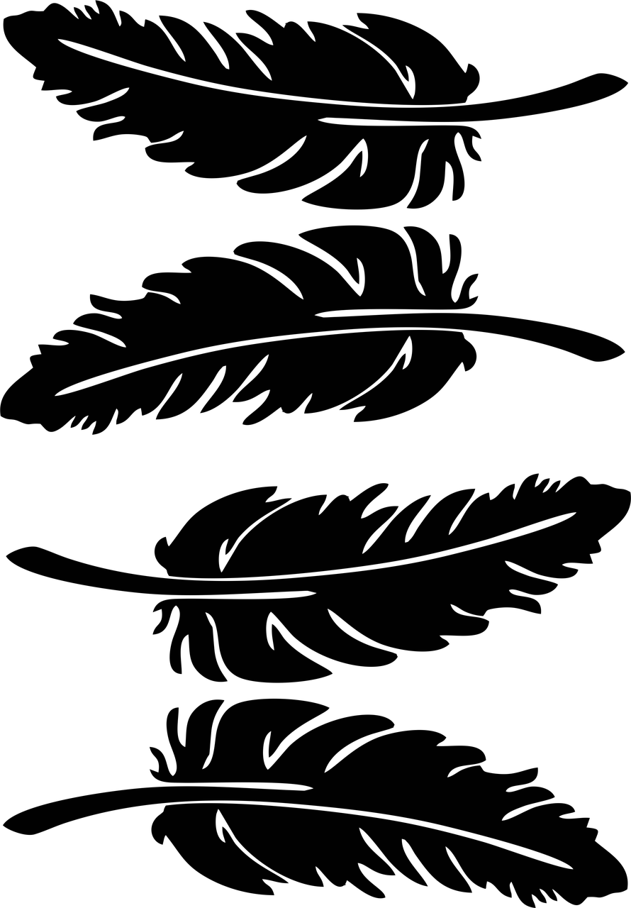 Вінілова наклейка Перо 15 х 5 см 4шт., фото 1