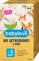 Дитяча 3-х злакова каша з 6 місяців babylove Getreidebrei Bio 3-Korn, 400 гр