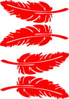 Вінілова наклейка Перо 15 х 5 см 4шт., фото 2