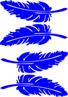 Вінілова наклейка Перо 15 х 5 см 4шт., фото 3