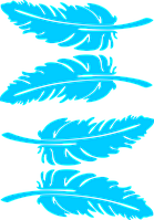 Вінілова наклейка Перо 15 х 5 см 4шт., фото 6