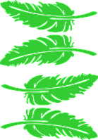 Вінілова наклейка Перо 15 х 5 см 4шт., фото 5