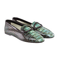 Лофери Etor 9370-3 коричнево-смарагдовий