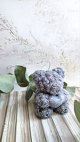 Свічка воскова Мішка з серцем графіт