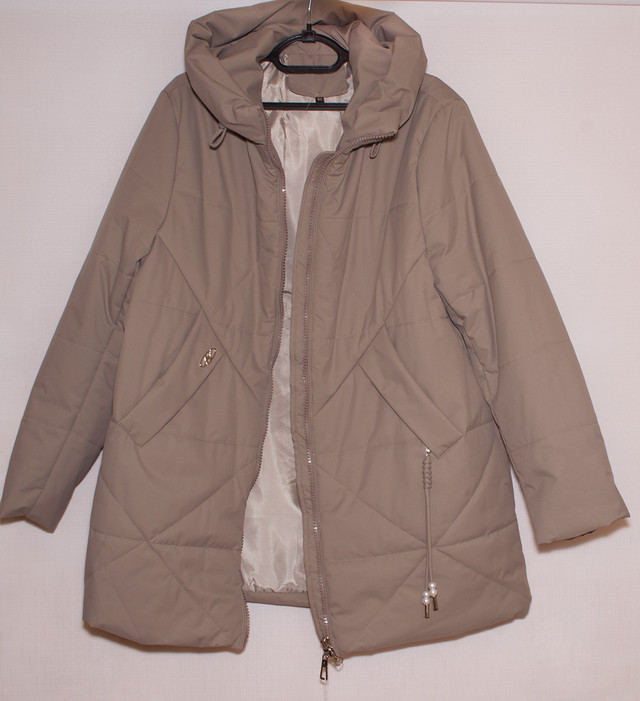 куртка-пальто жіноче демісезонне батальні розміри куртку з капюшоном осінь весна-осінь