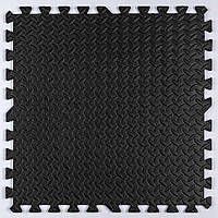 Модульне підлогове покриття Текстурний Чорний метал 600×600×10 мм м’яка підлога ЕВА панелі-пазли SW-00001169
