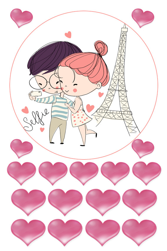 Вафельная картинка День Святого Валентина №2