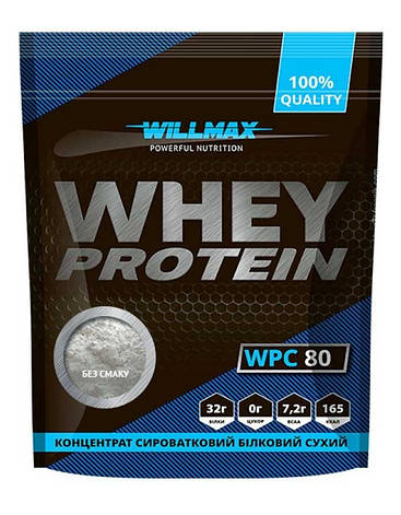Протеїн сироватковий Willmax Whey Protein 80% 920 г без смаку, фото 1