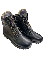 Жіночі зимові черевики чобітки на змійці ABC з хутром 38 чорні