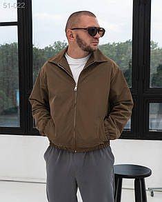 Бомбер чоловічий коричневий весна-осінь без капюшона Bomber