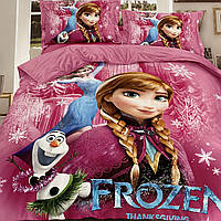 Комплект дитячої постільної білизни із фланелі Полуторного розміру 150*210 см Frozer Фрозен