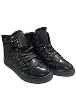 Жіночі Кросівки ABC з хутром 37 чорні