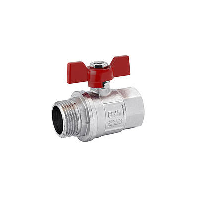 Кран кульовий Karro "Standart+" 1/2" ВЗ PN40 метелик, нікельований