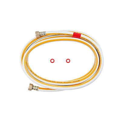 Шланг газовий Nikiforov 1/2" ВВ 100 см з латунними гайками ПВХ білий