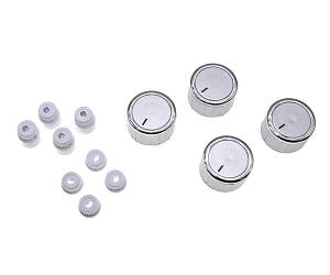 Ручки універсальні для кухонних плит і духовок (4 шт., сріблясті, 2 перехідники)