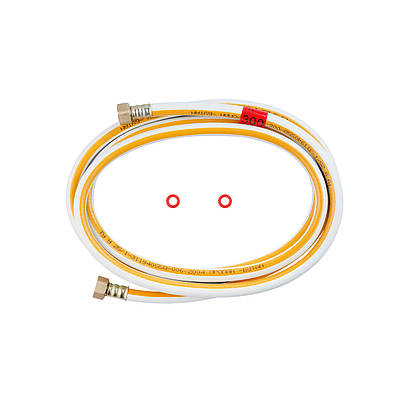 Шланг газовий Nikiforov 1/2" ВВ 300 см з латунними гайками ПВХ білий