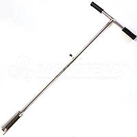 Бур - пробоотборник для грунта н/ж, наконечник 20 см, проба 250 г, высота 120 см, вес 2.5 кг, резиновые ручки