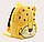 Дитячий рюкзачок жовто-коричневий Kakoo для малюка у садочок маленький дошкільний міні рюкзак плюш м'який велюр Гепард, фото 6