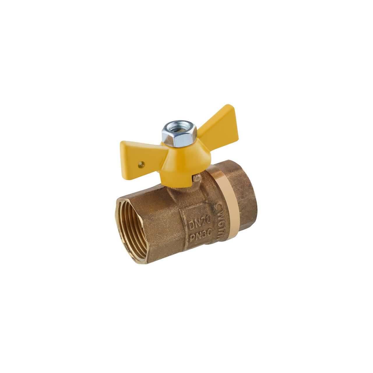 Кран кульовий STA 3/4" ВВ PN30 жовтий метелик, латунний