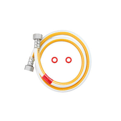 Шланг газовий Nikiforov 1/2" ВВ 100 см з металевими гайками ПВХ білий