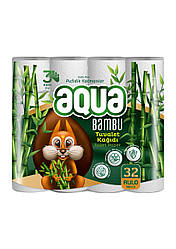 Туалетний папір AQUA BAMBOO 32рул/пач — 3-шаровий,