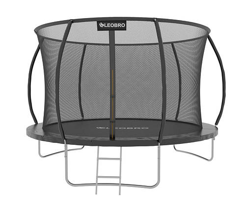 Батут LEOBRO Premium Pro 252 см с внутренней защитной сеткой 8FT ЧЁРНЫЙ, фото 1