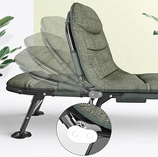 Ліжко-розкладачка | Сірий | навантаження до 150 кг | з матрасом | LEOBRO FB-S17 | для вдома, на дачі, або в подорожі, фото 5