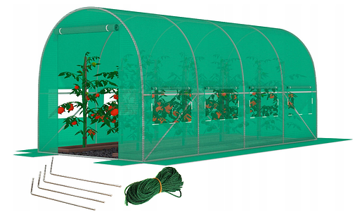 Садова теплиця з вікнами FunFit Garden 9м² 450x200x200 см Зелена, фото 1