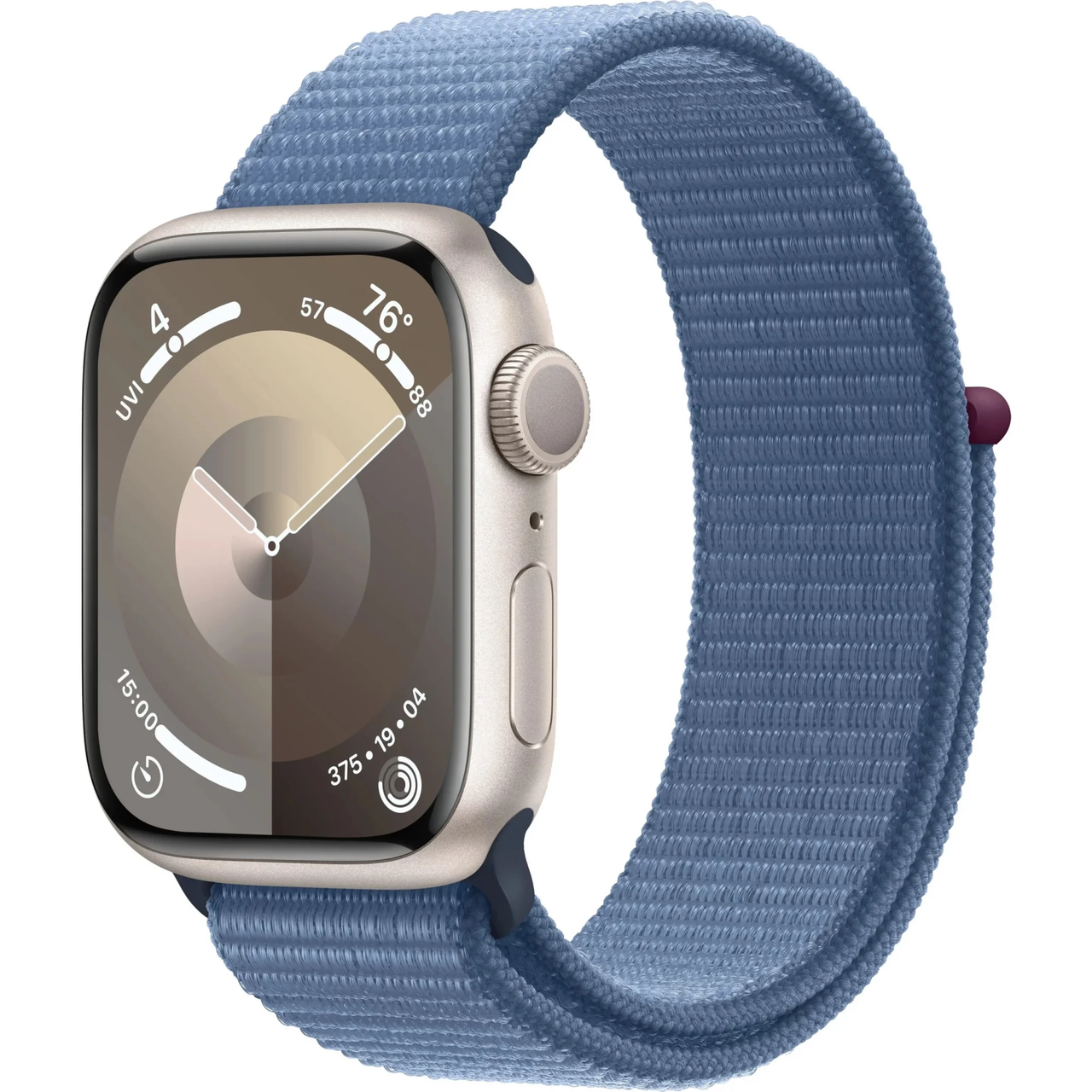 Смарт-годинник Apple Watch Series 9 GPS 41mm Starlight Aluminum Case w. Winter Blue Sport Loop (MR9K3+MT583)