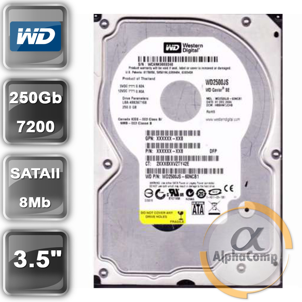 Жорсткий диск 3.5" 250 Gb WD WD2500JS (8Mb/7200/SATAII) БУ
