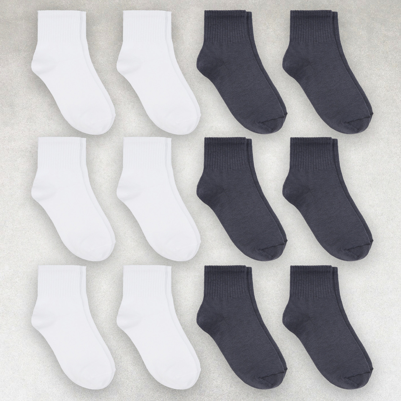 Шкарпетки чоловічі 12 пар «White/DarkGrey» зі зручною резинкою бавовна преміум сегмент розмір 39-42