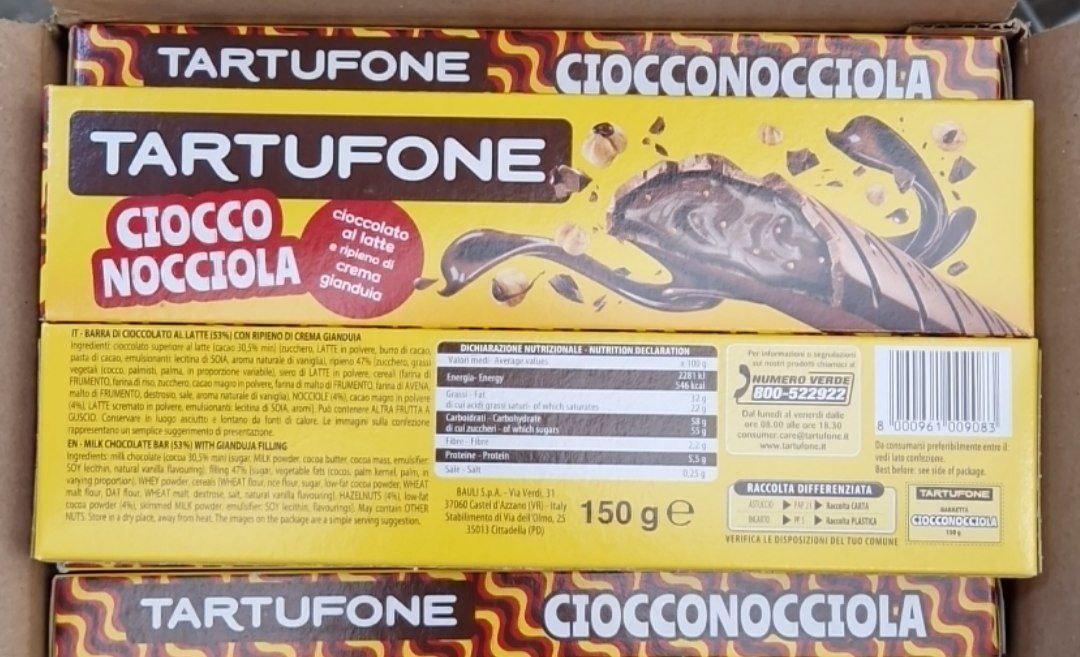 Шоколадні батончики з начинкою Tartufone 150 г.