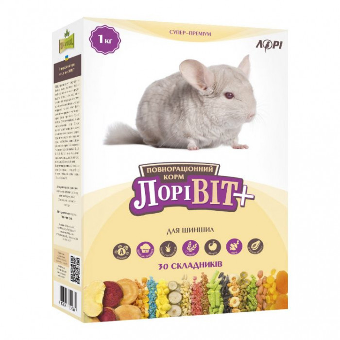 Вітамінізованний корм для шиншил, 1000г Лорівіт +