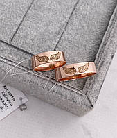 Серебряные обручальные кольца позолоченные пара "У меня есть крылья" / Свадебные кольца парные