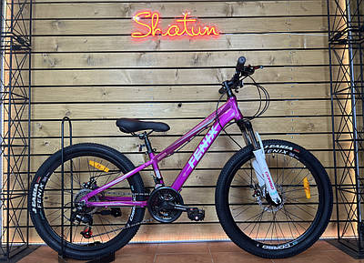 Велосипед підлітковий спортивний гірський 24" Corso Fenix FX-24634 рожевий на зріст 120-135 см