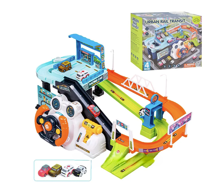 Дитячий ігровий гараж-парковка Т 904 А з кермом, світловими і звуковими ефектами від 3х років