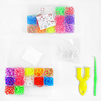 Кольорове плетіння резиночки, 12 кольорів гумок, верстат, гачок, у коробці ABC