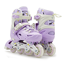 Розсувні роликові ковзани Scale Sports Purple LF 605 з колесами, що світяться., фото 3