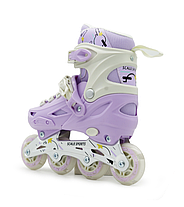 Розсувні роликові ковзани Scale Sports Purple LF 605 з колесами, що світяться., фото 4