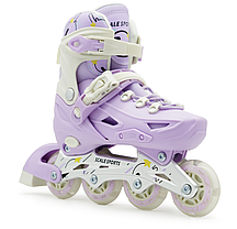 Розсувні роликові ковзани Scale Sports Purple LF 605 з колесами, що світяться., фото 5
