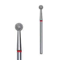 Фреза алмазна Staleks Expert шар червоный (4 мм), для манікюру та педикюру