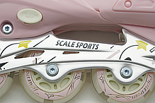 Розсувні роликові ковзани Scale Sports Pink LF 605 з колесами, що світяться., фото 5